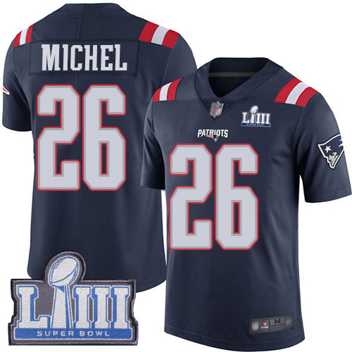 New England Patriots Football #26 Super Bowl LIII Bound Limited Navy Blue Men Sony Michel NFL Jersey->women nfl jersey->Women Jersey